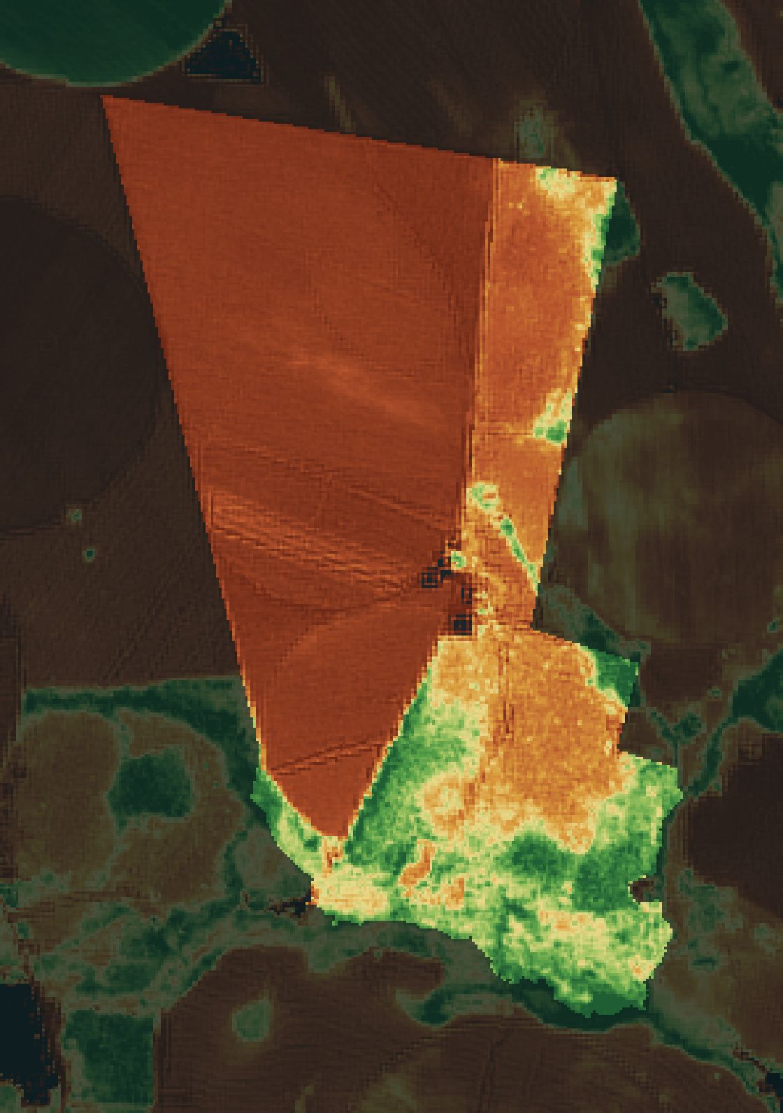Mapa NDRE da fazenda parceira em Unaí (MG).